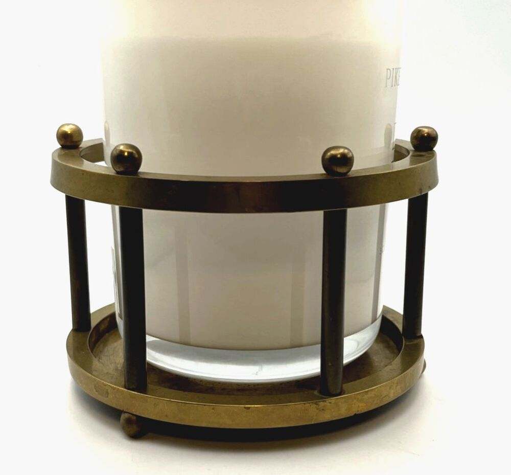 Vtg 1995 Ambrosia Brass 3-Wick Candle Holder or Plant Stand Handmade in India